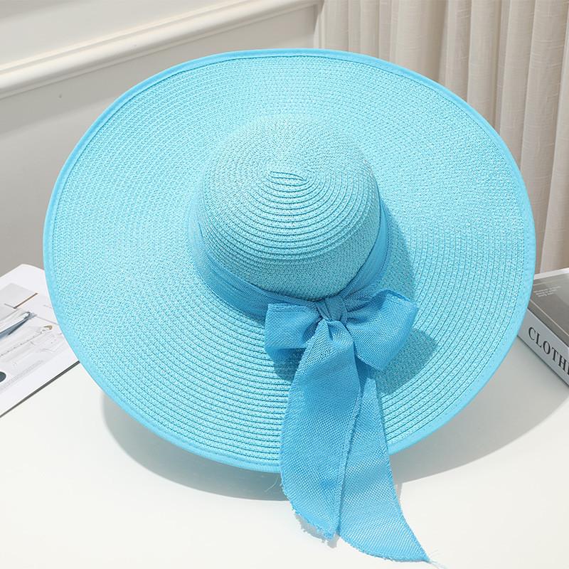 Large Edge Straw Hat With Sun Protection For Women Summer Beach Fashion
