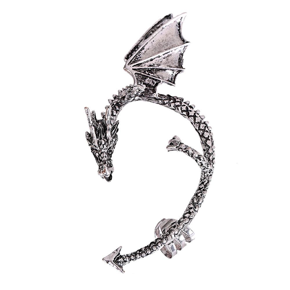 Creative Personality Gothic Punk Flying Dragon Ear Clips Earrings Without Piercing