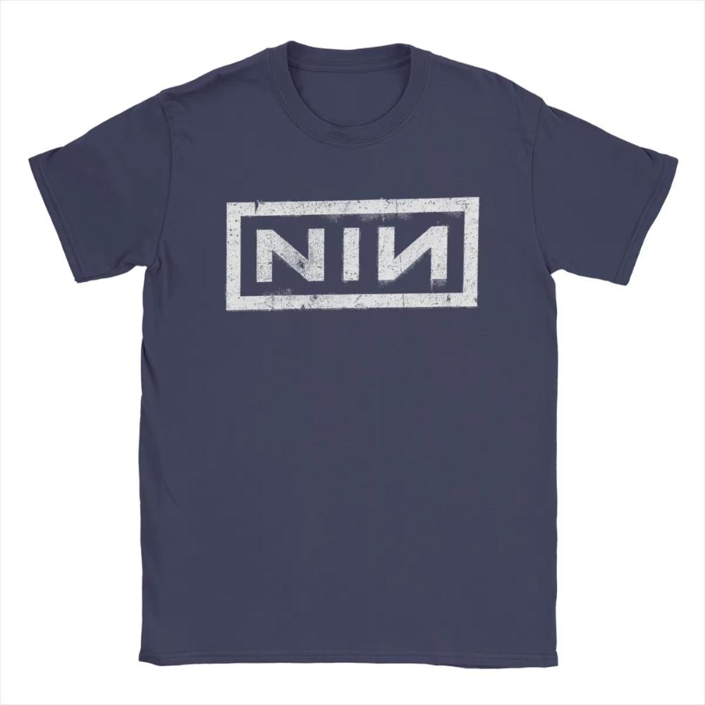 NIN Retro Logo Nine Inch Nails Tričko Pánské Dámské Móda Bavlněné Tričko Kulatý Výstřih Krátký Rukáv Trička Nápad na Dárek Oblečení