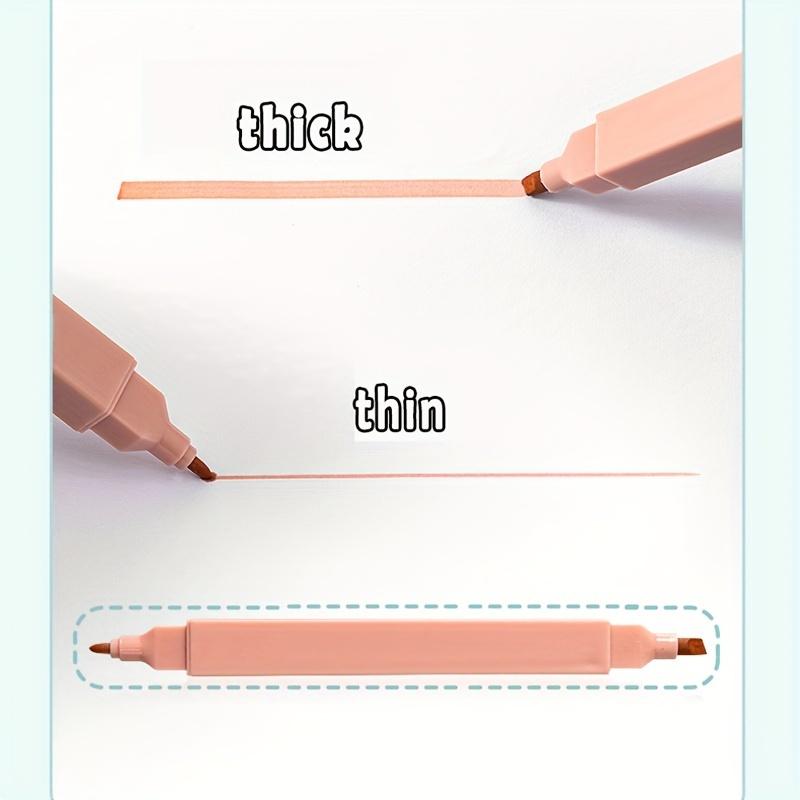 6 PCS Double Side Highlighter Pens Set Kawaii Colored Manga Markers Pastel Stationery Scrapbooking School Supplies