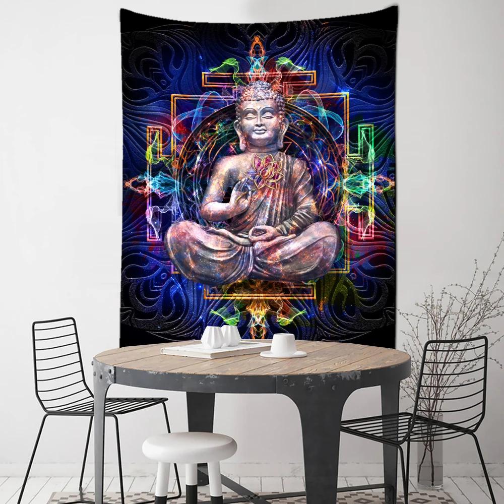 VIKAMA Meditation Tapestry Seven Chakra Mandala Buddha Wall Art Yoga Studio  Meditation Corner  Spiritual Home Decor 74x94cm(29x37in)
