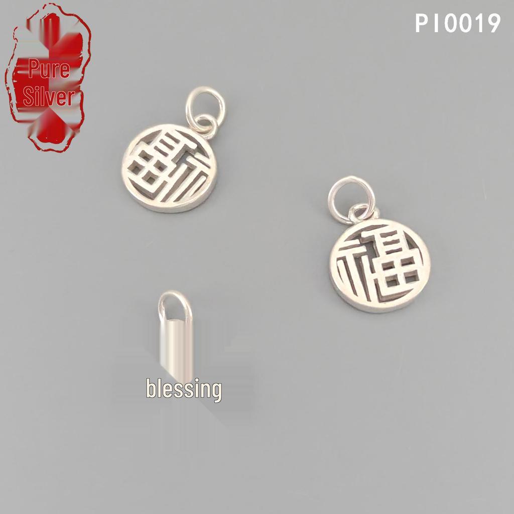 Sterling Silver Retro Fu Character Charm - Versatile DIY Jewelry Accessory