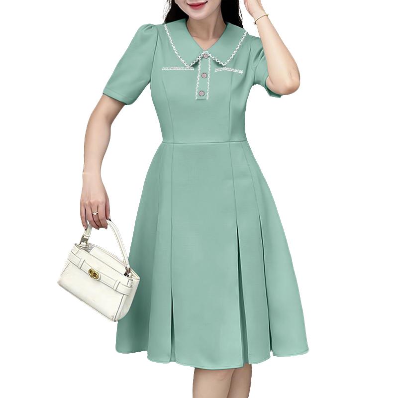 

ZANZEA Женское повседневное летнее платье с коротким рукавом и кукольным воротником S