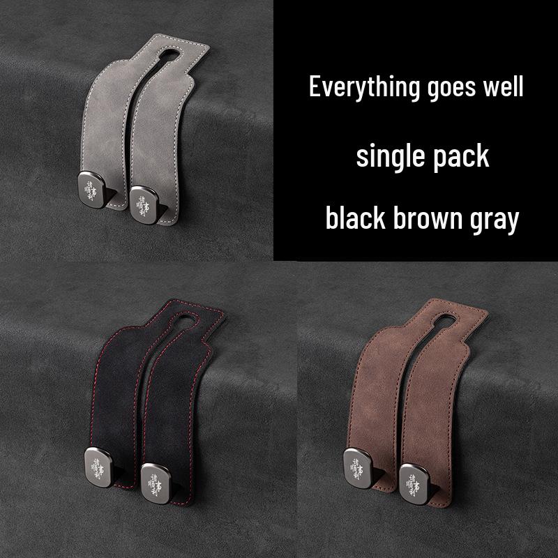 Zamszowe haczyki na telefon i do przechowywania na tylne siedzenie