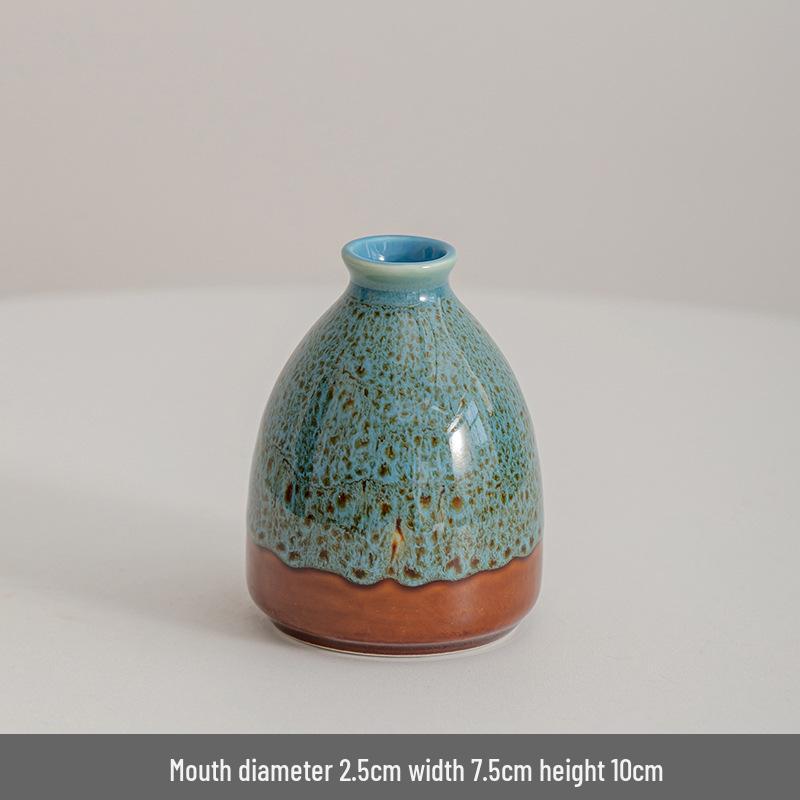 Modern Minimalist Black Ceramic Vase for Home Décor - Small Dried Flower Vase for Living Room