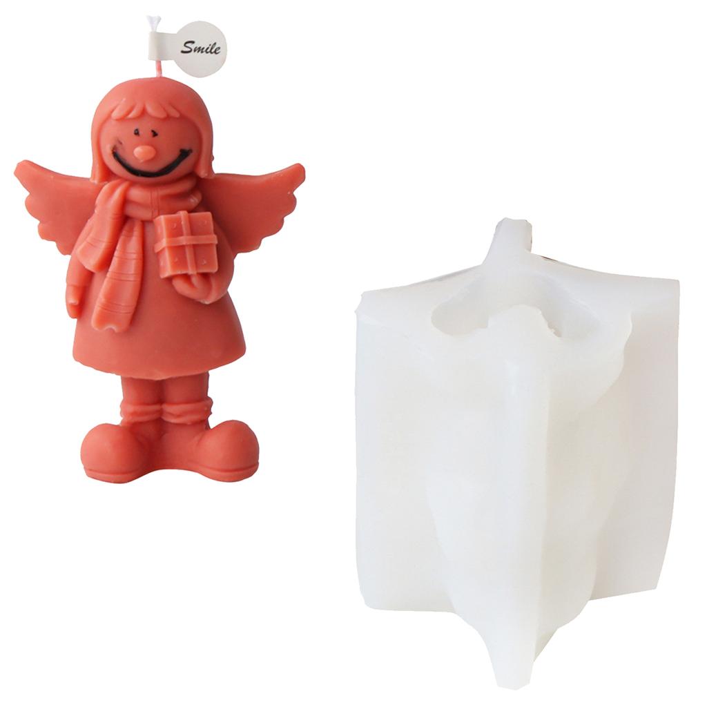 3D Forma svíčky ve tvaru dívky Forma na aromaterapeutické mýdlo Pryskyřičná epoxidová forma Sádrová ozdoba k narozeninám a na svátky
