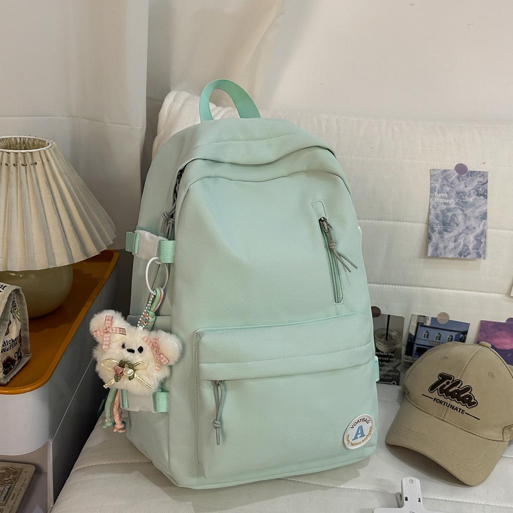 Schoolbag college style backpack girls new Korean ins high value candy color schoolbag junior high school students lightweight backpack