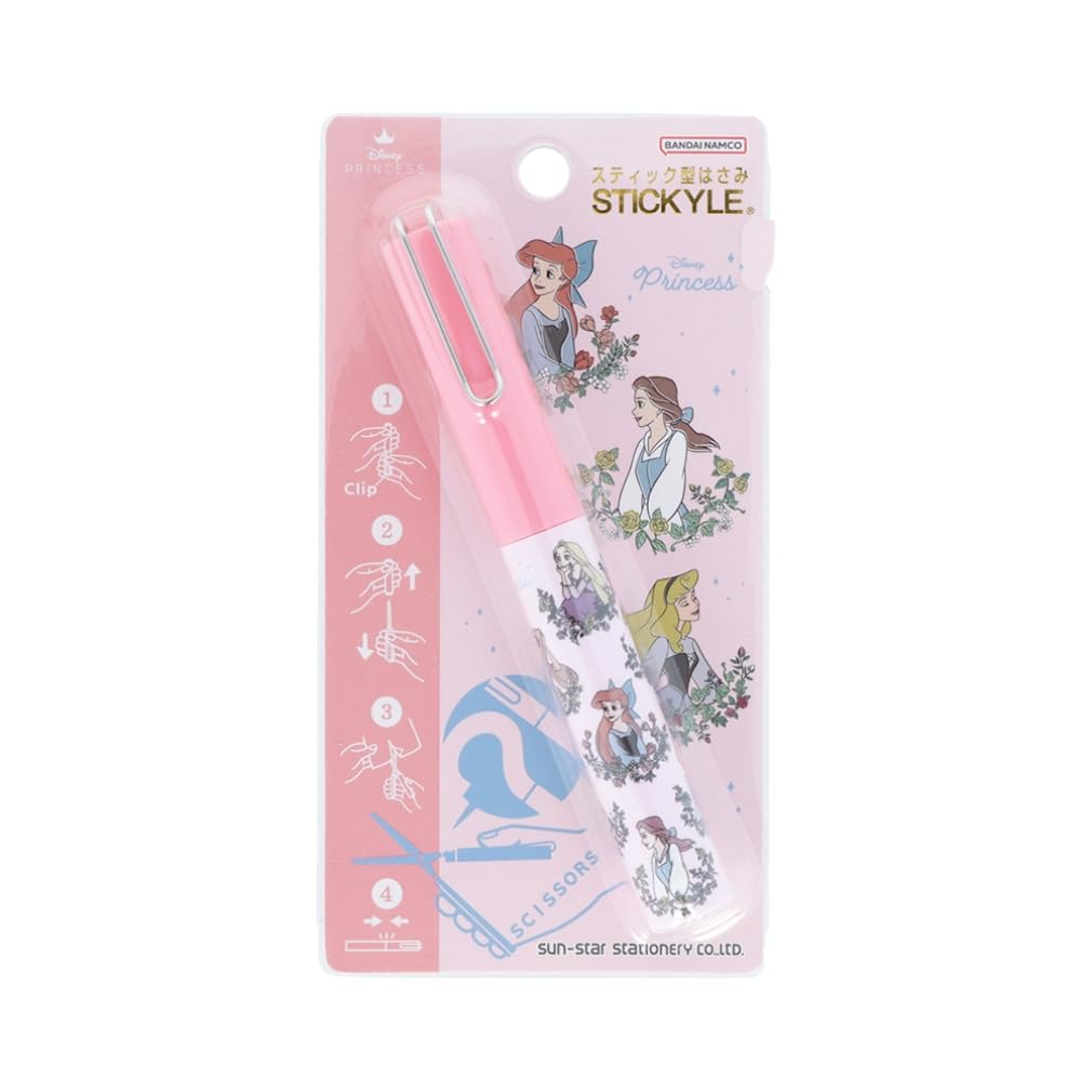 Stationery Disney Portable Disney S3721507 Sun-Star Scissors, Stick-Shaped Sticky, Princess,