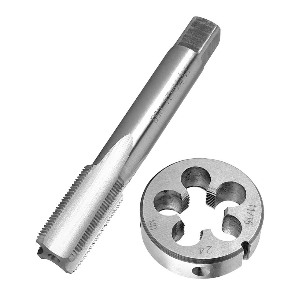 2pcs 11/16-24 UNEF Tap And Die Set Machine Thread Right Hand For Cast Iron Metalworking Workshop Processing Manual Tools Kit