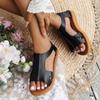 Fashion Female Shoes on Sale 2024 Basic Model Solid Color Simple Women's Casual Sandals Non-slip and Wear-resistant Roman Sandals