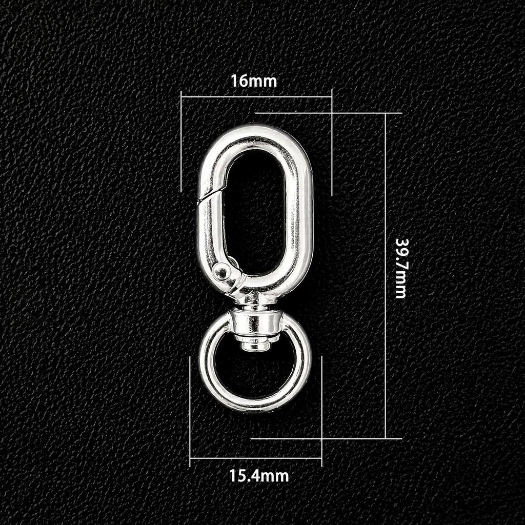 Versatile White Heart Zinc Alloy Keychain Connector with Irregular Shape and Spring Clasp