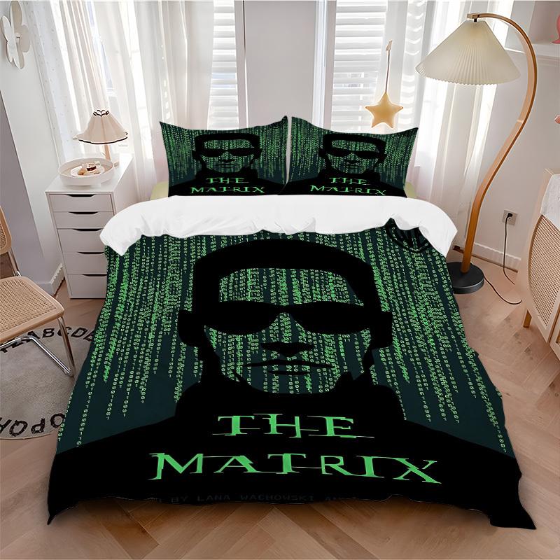 3pcs Matrix, Poster Duvet Cover Set (1 Duvet Cover + 2 Pillowcases, No Core) - Comfortable, And Breathable Bedroom Decoration Yy251104077