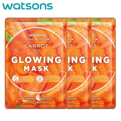 Love My Glow Carrot Glowing Mask, 100% vegan, dermatologicky testováno, 30 ml. x 3 ks - Pleťová maska, Maska