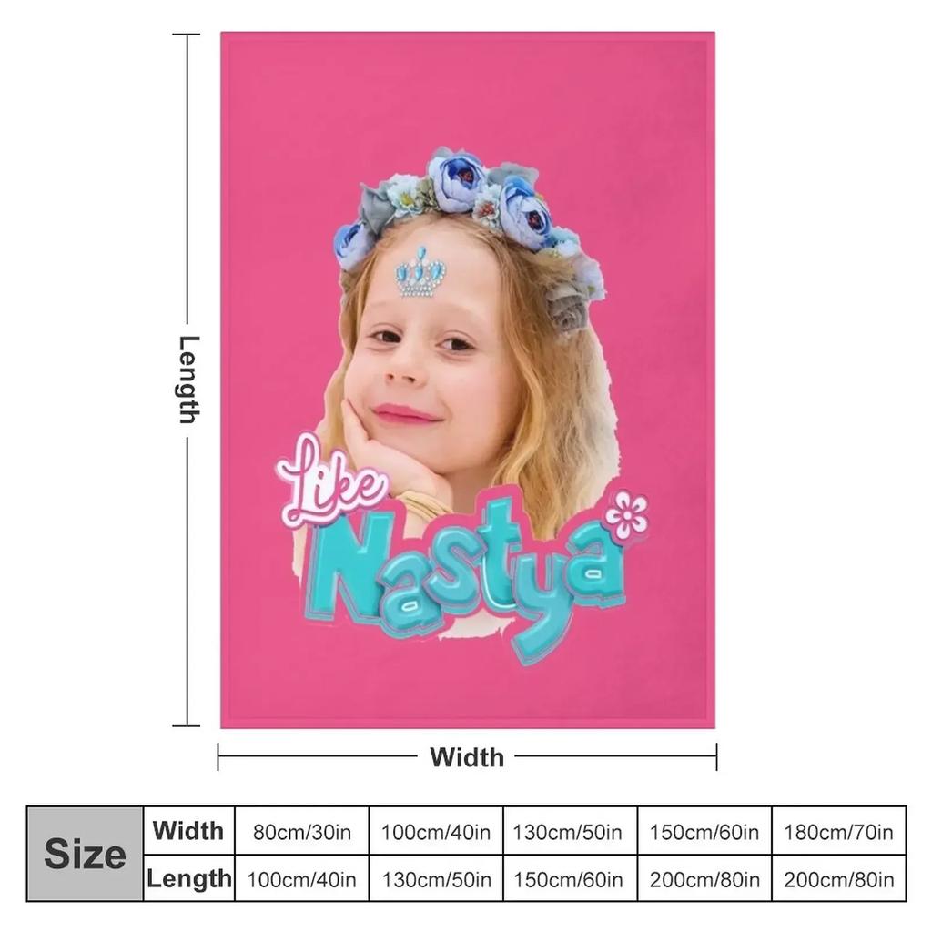 Like Nastya Girl Throw Blanket Decoratives Soft Big Large Blankets