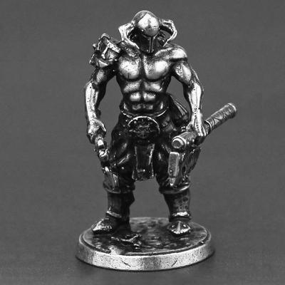 White Copper Metal Solider Model Miniatures Figurine Vintage Strong Men Warrior Ornament Desktop Decoration Accessories Toy Gift
