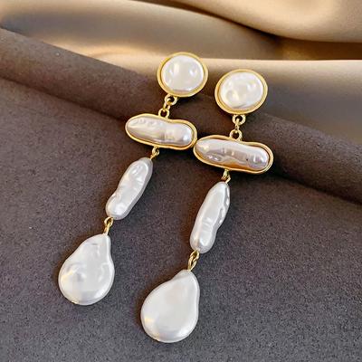 New Fashion Imitation Pearl Earrings Retro Style Pearl Tassel Stud Earrings For Women Party Wedding Jewelry Earrings Gifts