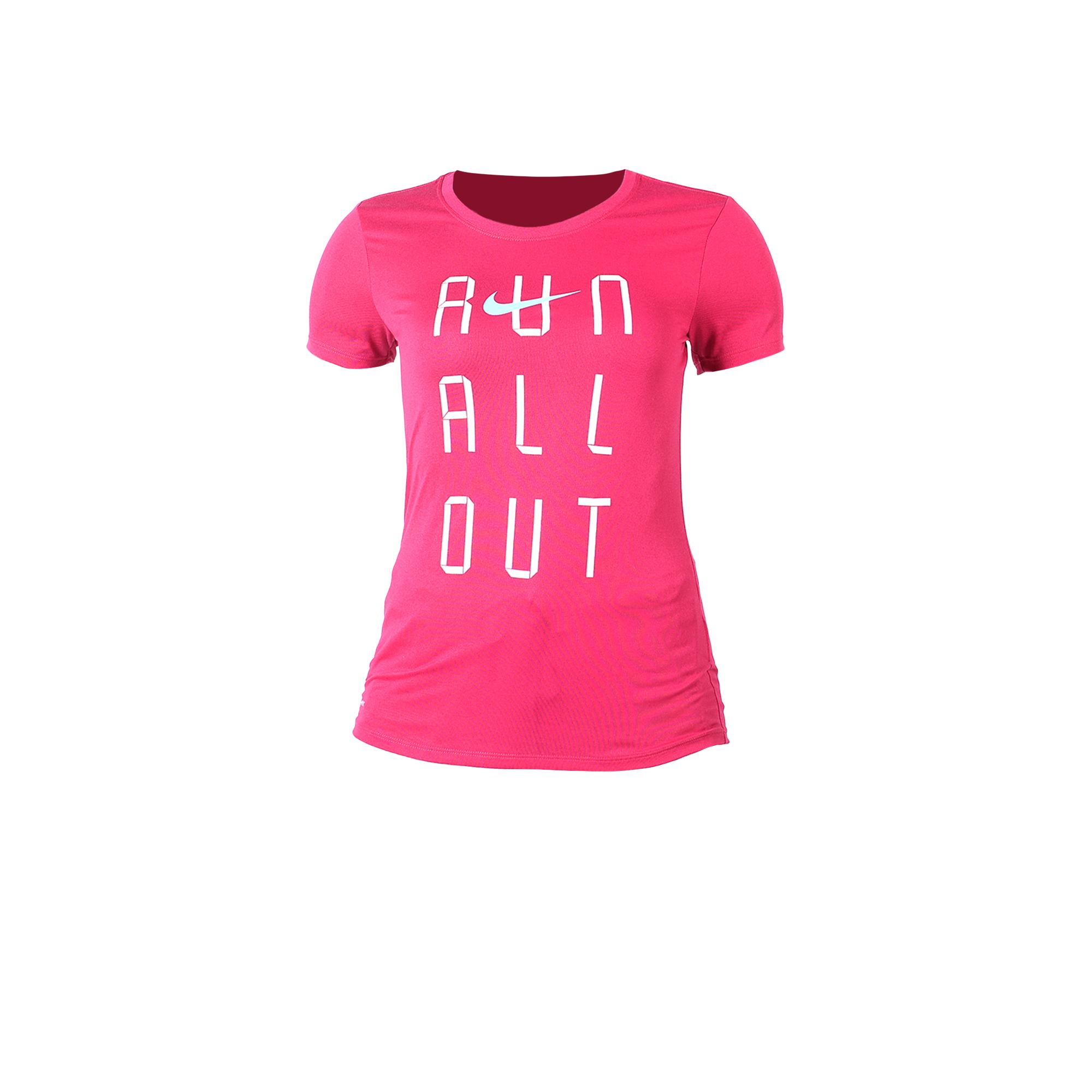 Nike T Shirts Women s Pink Purple Crew Neck Moderate AA4742-607 M