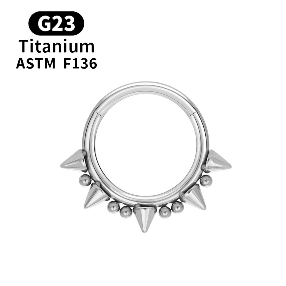 Inele Clicker Septum Spike Titan F136 G23 16G Inele Piercing Septum cu Balama Inele Nas Cercuri Cartilaj Helix Tragus Cercei Bijuterii Body