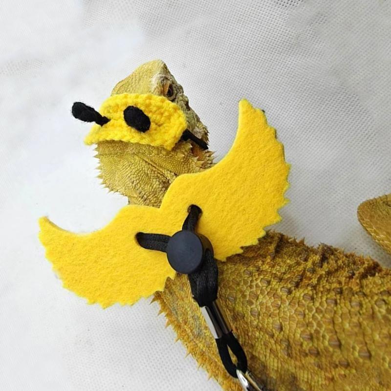 J0MC Fun Leash for Reptiles Outfit Comfortable Costume Geckos Lizards Bearded Dragon