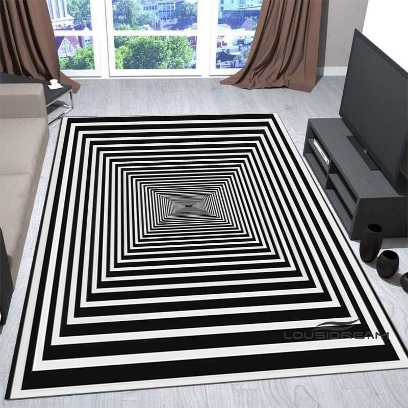 New3D Vortex Illusion Rug for Living Room, Home Decor, Sofa Table Large Area Rugs, Bedside Foot Mat Bedroom, Non-Slip Doormat