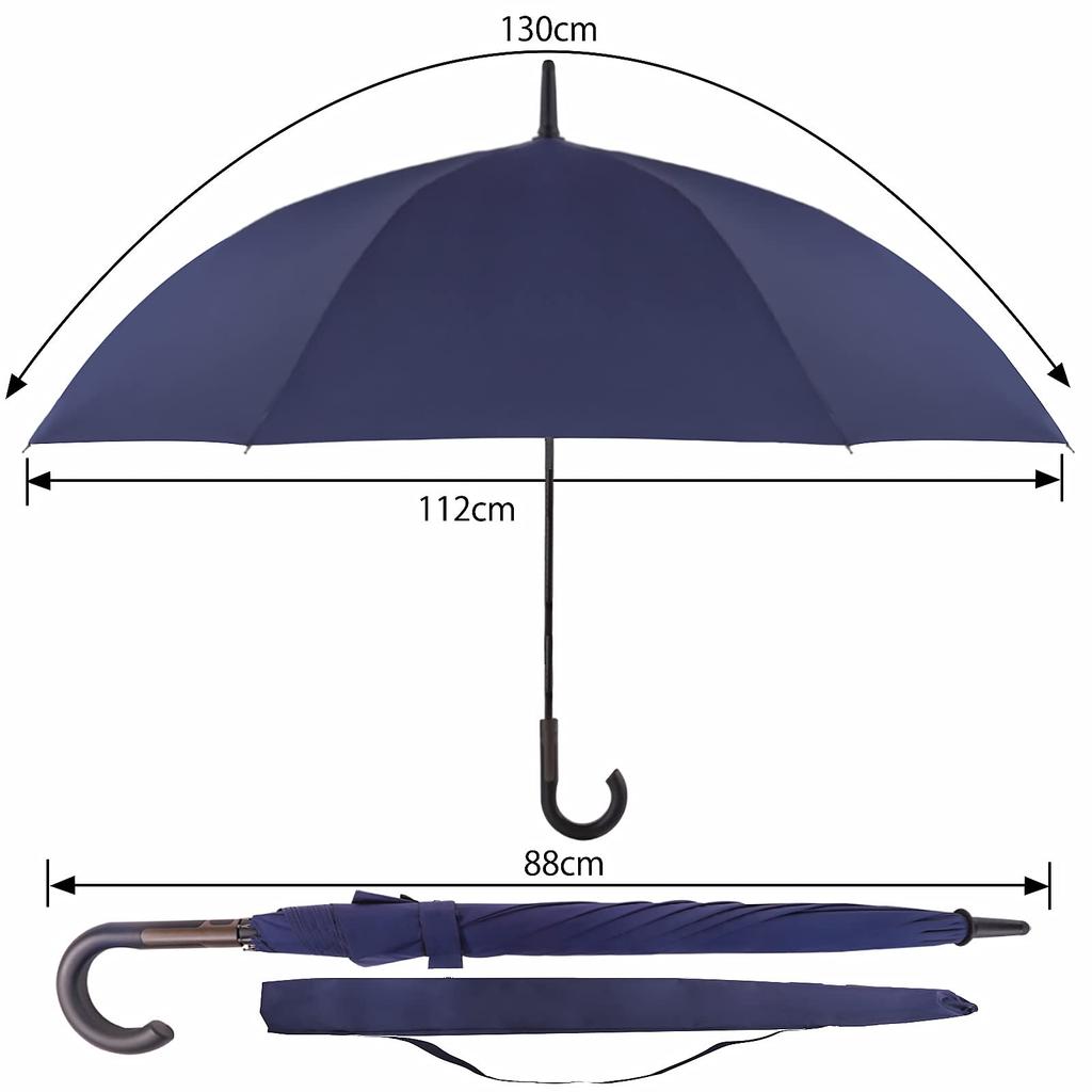 Vialifer Long Super 260T Glass Fiber with Teflon Automatic Opening Cane Suitable for Men and Women in Rain or Includes Storage Pouch Umbrella,
