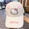 Sweet Hello Kitty cartoon Baseball Hat For Women student kids Solid Color Girl Peaked Cap Outdoor Soft Cotton Sun Visors Hat