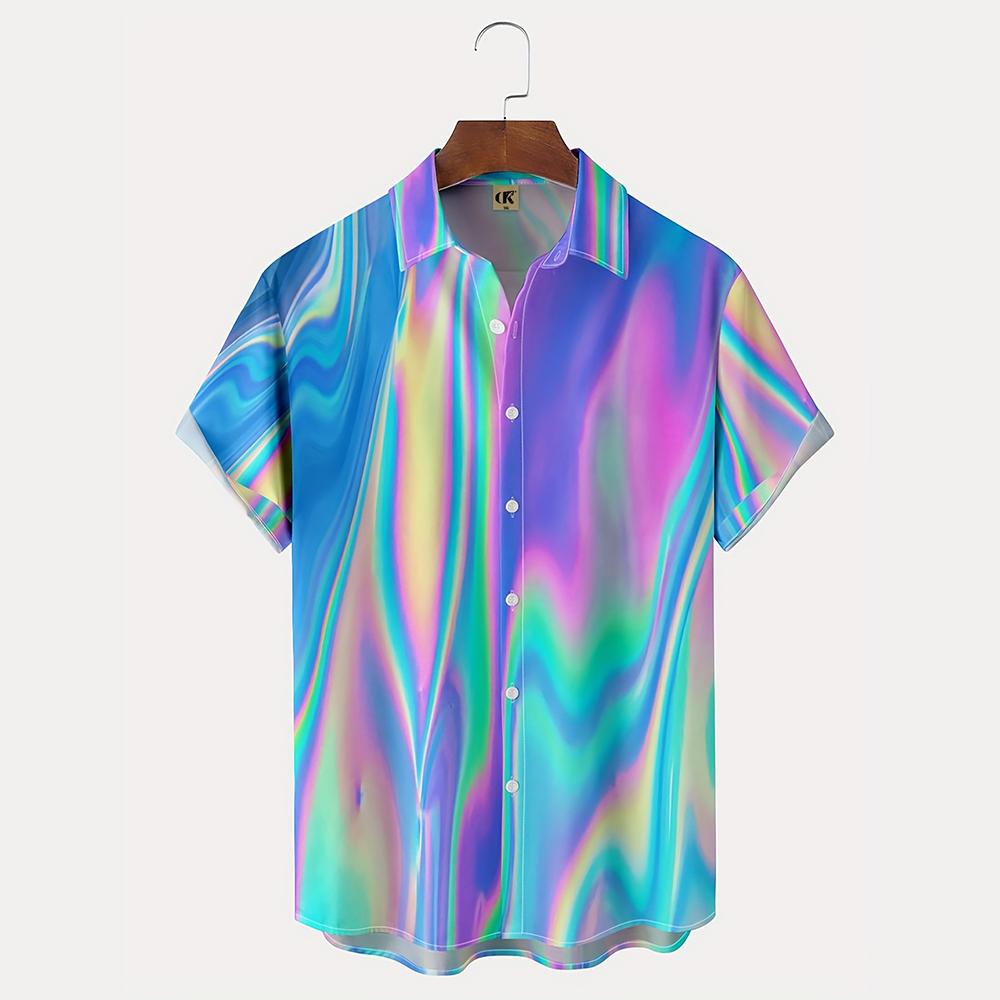 Flame Men'S Shirts 3d Print Summer Fashion Red Flame Shirt Man Short Sleeved Oversized Shirt For Men