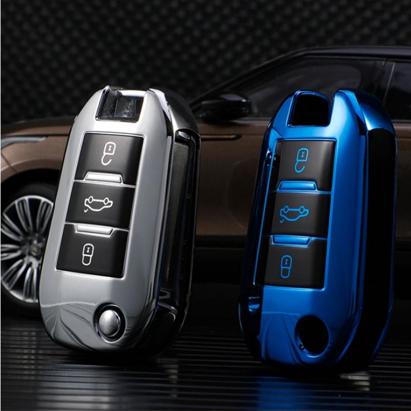 Neue TPU Auto Klappschlüssel Hülle Abdeckung Schale Für Peugeot 208 308 408 508 2008 3008 4008 5008 Zubehör