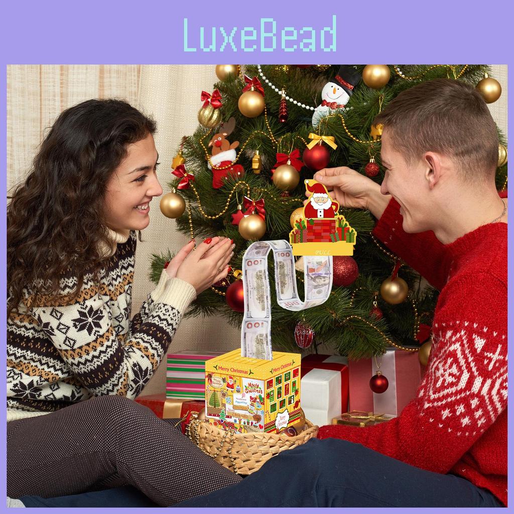 Christmas Themed Yellow Gift Box Santa Claus Print For Gift Decoration Holiday