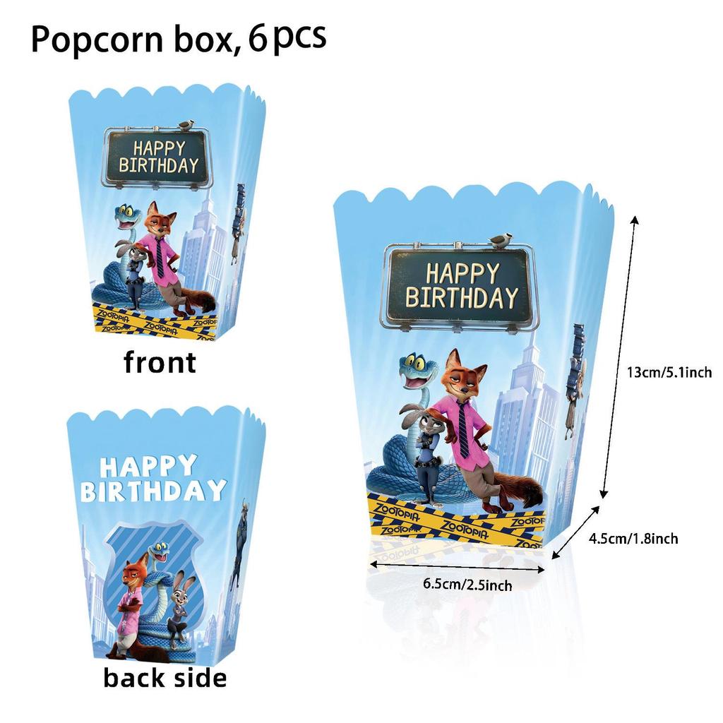 Zootopia 2 Birthday Party Decorations: Pull Flags, Plates, Cups, Napkins, Tablecloth