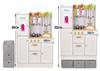 Cuisine en bois pour enfants LED et sons, hauteur réglable, accessoires complets - Green Series (GS0060-1)