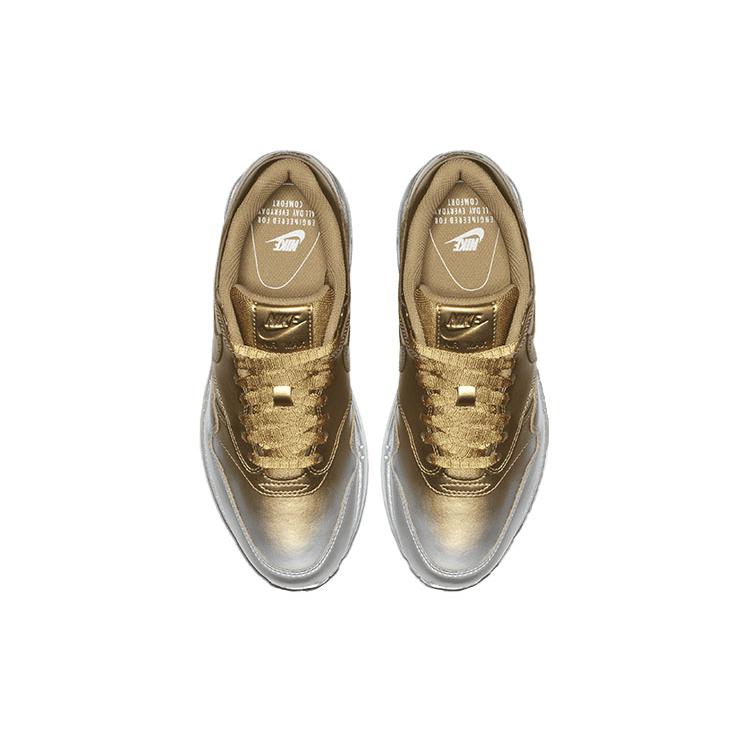 New Nike Air Max 1 Lx Metallic Gold Metallic Platinum Women's 917691-700