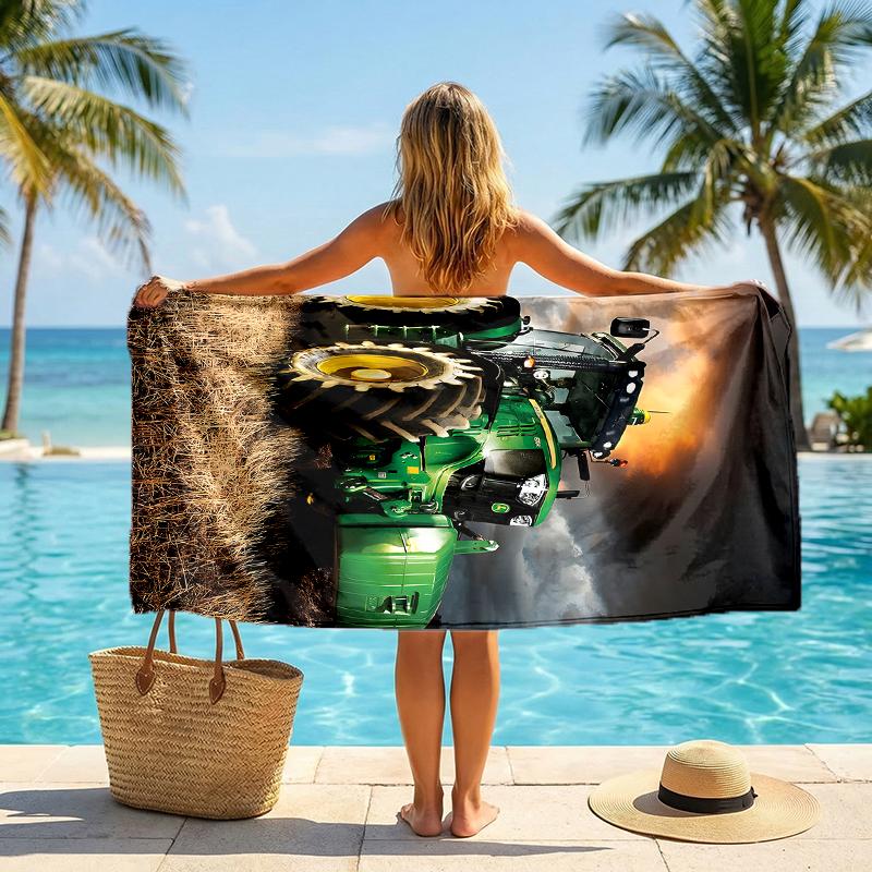 Tractor Fashion Beach Towel: Ideal for Summer Adventures Soft, Absorbent and Quick Drying Suitable for Swimming and Bathing