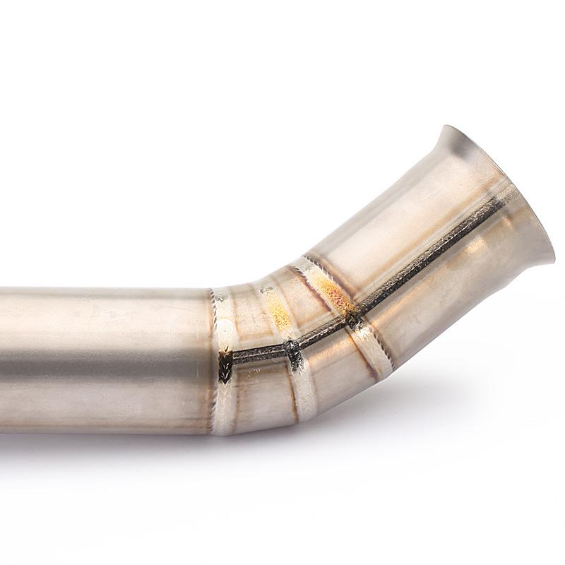 Exhaust Pipe for DUKE690 Motorcycle: Titanium Alloy Mid-Section with Bend Pipe Connector.