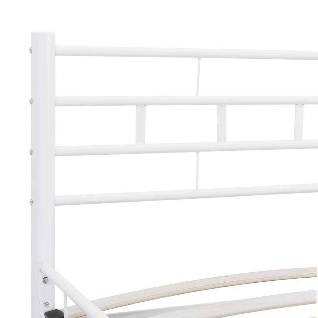 Bed Frame White Metal 200*200 cm