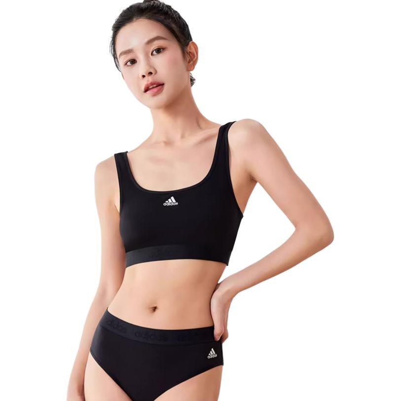 adidas Lightweight Sleeveless Bra Without Padding Soft Skin-Friendly Pullover Easy To Remove Womens 1 Piece Women Underwear Black 4A7H11-000