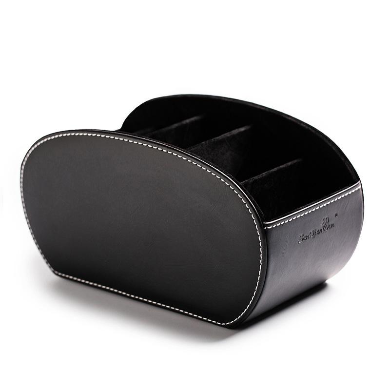 5 mřížek Úložná schránka na desku dálkového ovládání Držák dálkového ovládání na TV/klimatizaci Organizér Kožený držák na domácí stolek