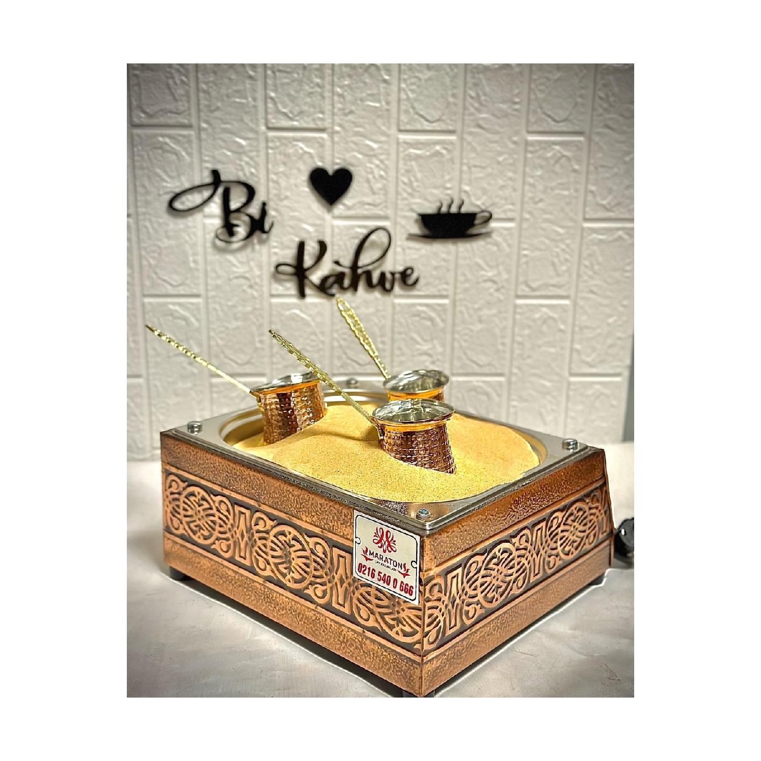 

Кофеварка в медном песке Три части Кофейник и подарок песка