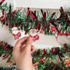 Dark Green Tinsel & Feather Boa Christmas Tree Ornaments for Creative Holiday Decor