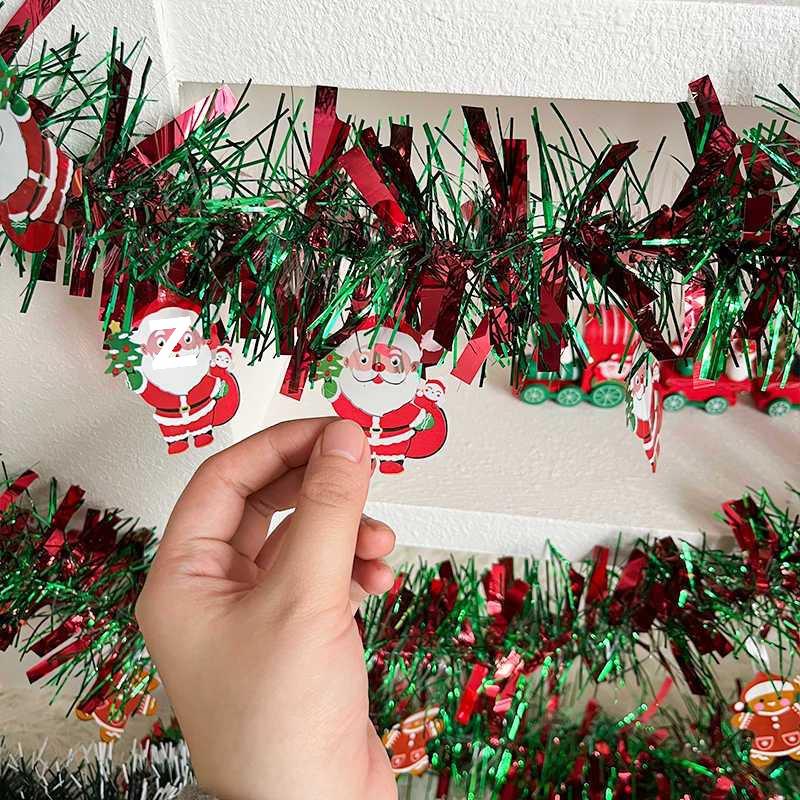 Dark Green Tinsel & Feather Boa Christmas Tree Ornaments for Creative Holiday Decor