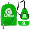 Cook 3D Digital Color Printing Set Oxford Cloth Waterproof Backpack Student Bag