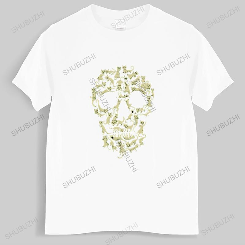 

Cat Skull T-Shirt Parody Cute Kitties Creat Design Animals Lovers Funny High Quality Crew Neck Short Sleeves 4XL