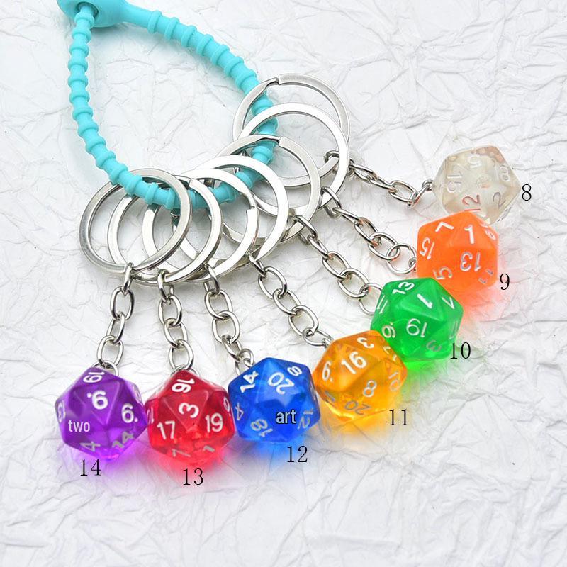 Colorful Acrylic 20-Sided Dice Shaker Pendant for Handmade Jewelry