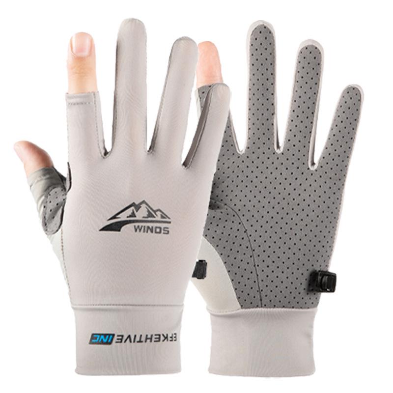 Unisex Summer Cycling Gloves, Breathable UV Protection, Touchscreen-Compatible, Full Finger, Ice Silk Fabric.