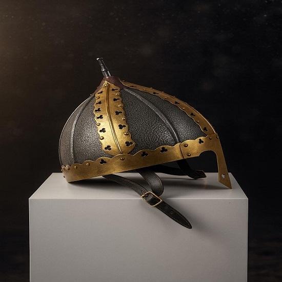 Handcrafted Norman Nasal Helmet Steel Brass Viking Armor