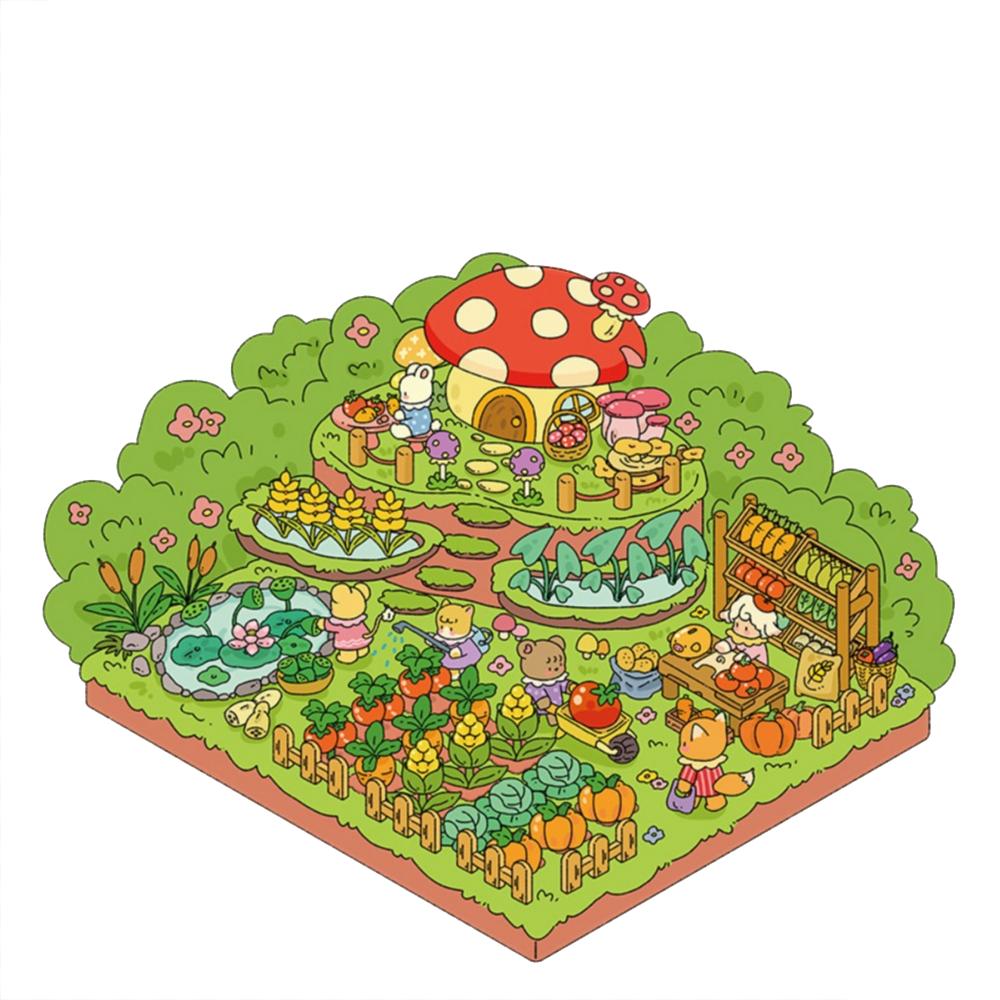 

Мультяшні тварини Наклейки для створення сцени своїми руками ПЕТ Ігрові наклейки Креативне ландшафтне оформлення Створення наклейки Батьківсько-дитячі mushrrom manor