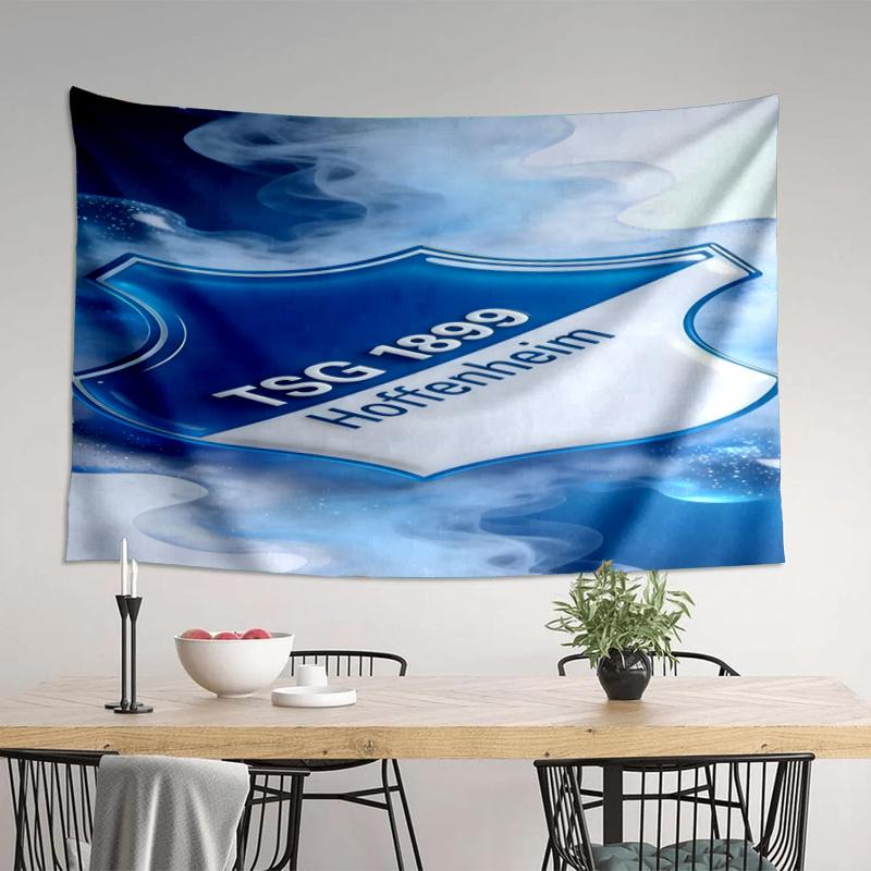 Hoffen-heim Wappen bedruckte Wandteppich, Stoff Wandteppich Wandbehang Dekoration für Schlafzimmer, Wohnzimmer, Studentenwohnheim Heimparty Fan Geschenke