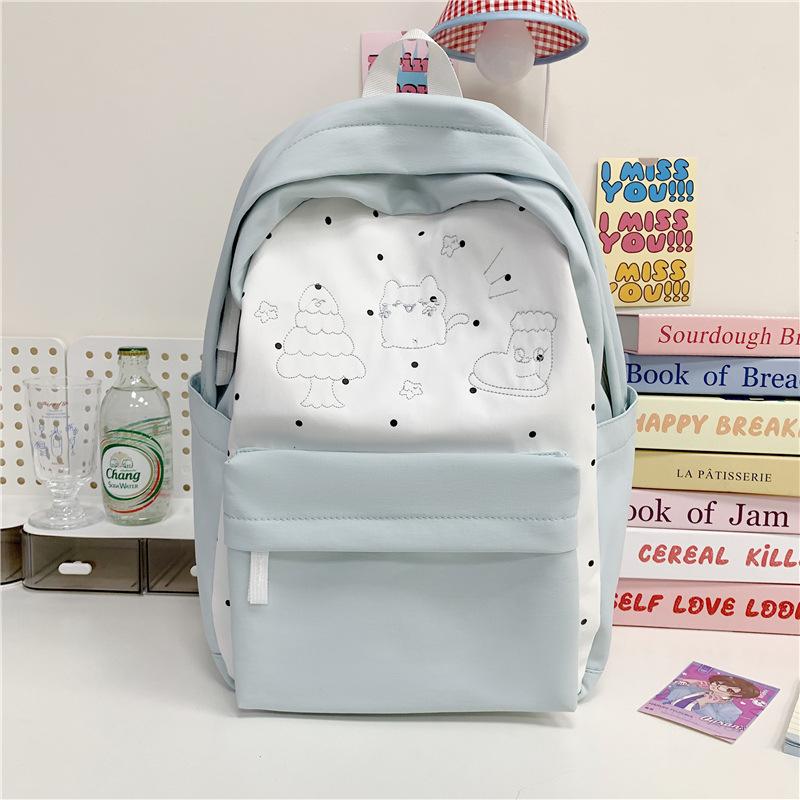 School Bag, High Value, Fresh and Cute Printed Backpack, Casual and Simple for Junior High School Students, Light and Versatile for Commuting