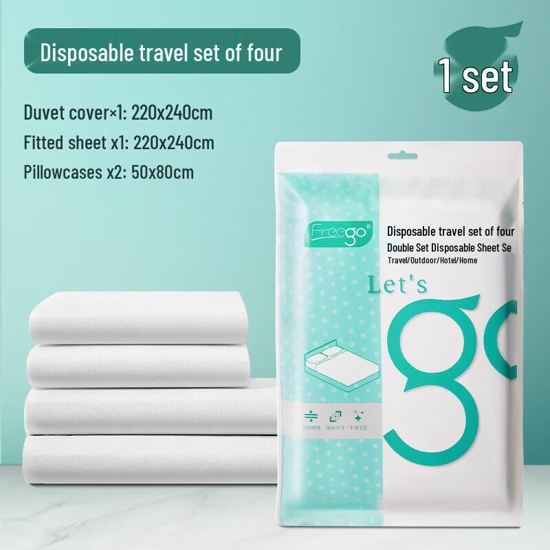 Freego 4-Piece Disposable Travel Bedding Set