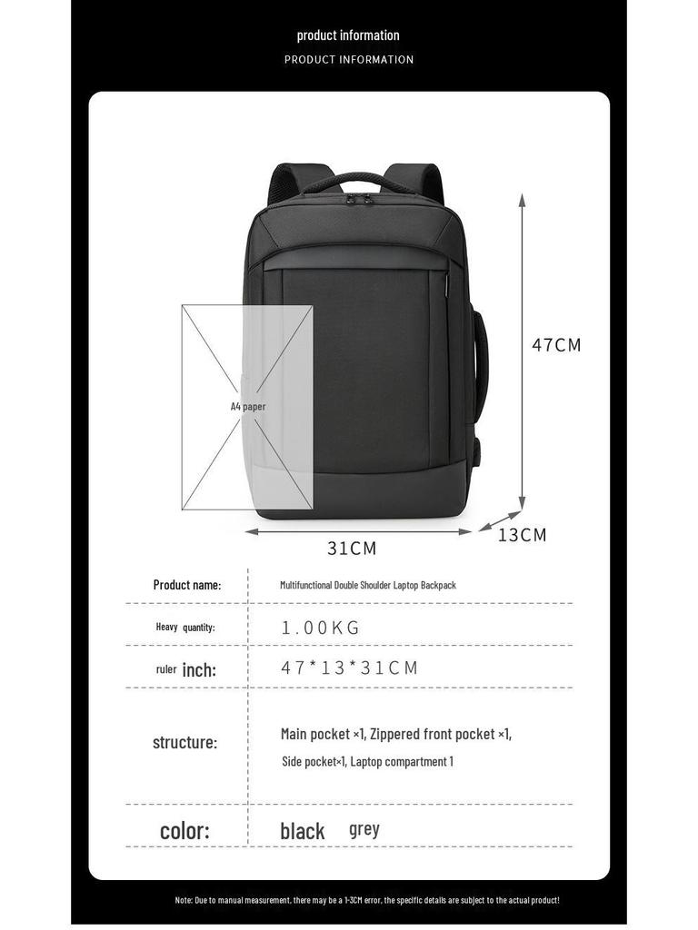 Herren High-End Wasserdichter Rucksack: Stilvolle Leichte Reise- & Business-Laptoptasche (15,6 Zoll)